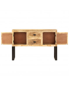 Credenza 110x30x74 cm in Legno di Mango Grezzo 2