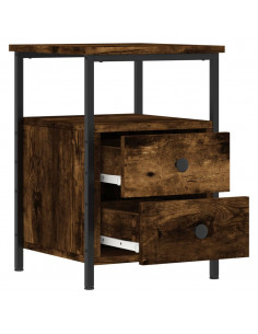 Comodini 2 pz Rovere Fumo 34x35,5x50 cm in Legno Multistrato 2