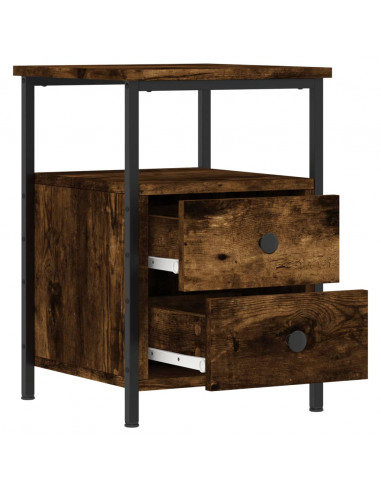 Comodini 2 pz Rovere Fumo 34x35,5x50 cm in Legno Multistrato