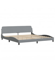 Giroletto con Testiera Grigio Chiaro 200x200 cm in Tessuto 2