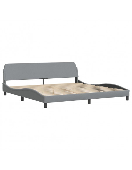 Giroletto con Testiera Grigio Chiaro 200x200 cm in Tessuto