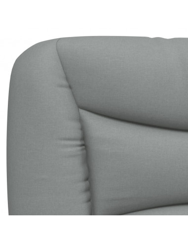 Giroletto con Testiera Grigio Chiaro 200x200 cm in Tessuto