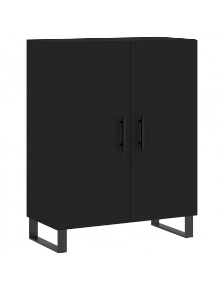 Credenza Nera 69,5x34x180 cm in Legno Multistrato