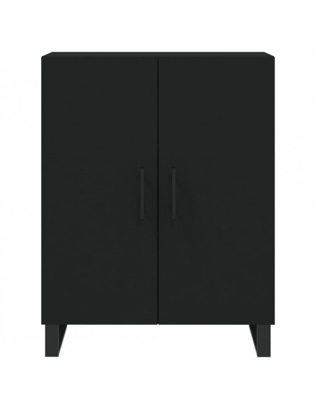 Credenza Nera 69,5x34x180 cm in Legno Multistrato
