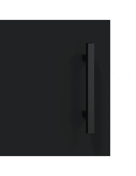 Credenza Nera 69,5x34x180 cm in Legno Multistrato