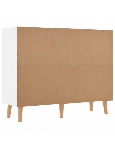 Credenza Bianco Lucido 90x30x72 cm in Legno Multistrato