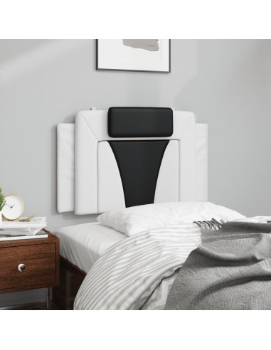 Cuscino Testiera Nero e Bianco 80 cm in Similpelle