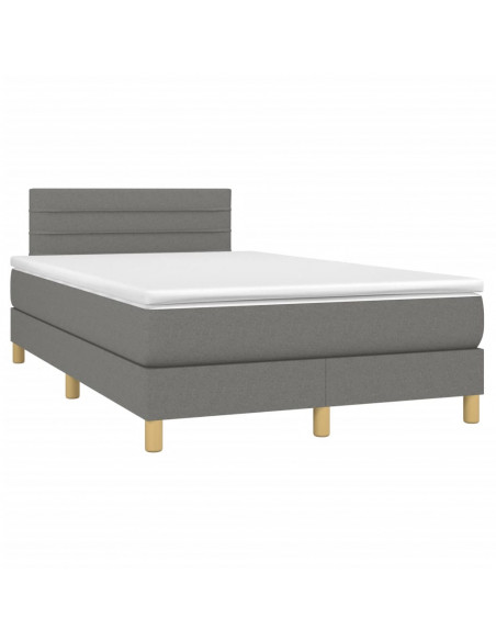 Giroletto a Molle con Materasso Grigio Scuro 120x190cm Tessuto
