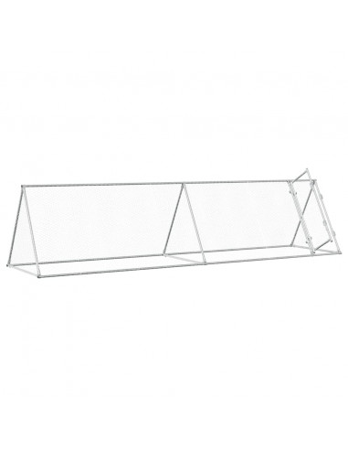 Gabbia per Polli Argento 400x105x91 cm in Acciaio Zincato