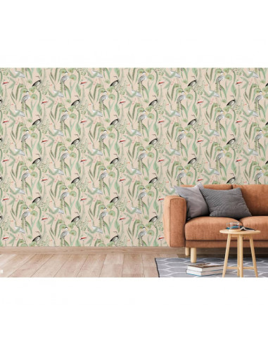 DUTCH WALLCOVERINGS Carta da Parati "Chevron" Crema e Menta