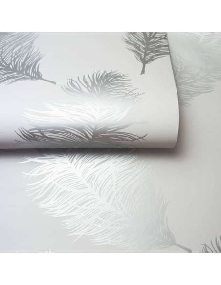 DUTCH WALLCOVERINGS Carta da Parati Fawning Feather Grigio Chiaro