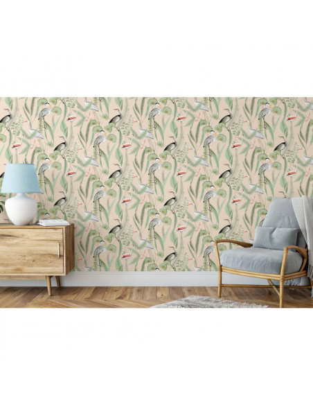 DUTCH WALLCOVERINGS Carta da Parati "Chevron" Crema e Menta