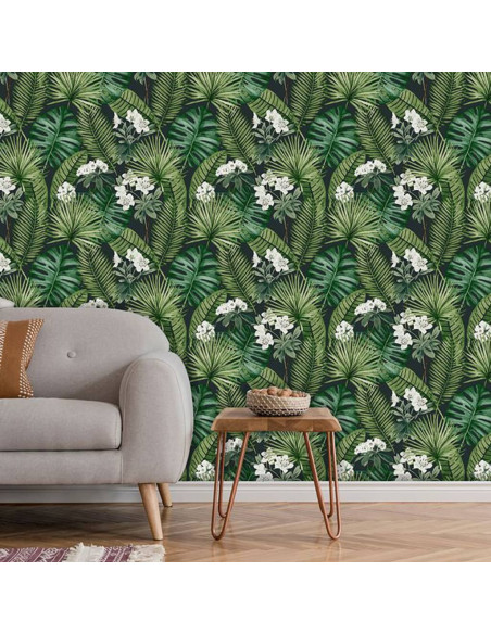 DUTCH WALLCOVERINGS Carta da Parati "Eden" Nero e Verde Scuro