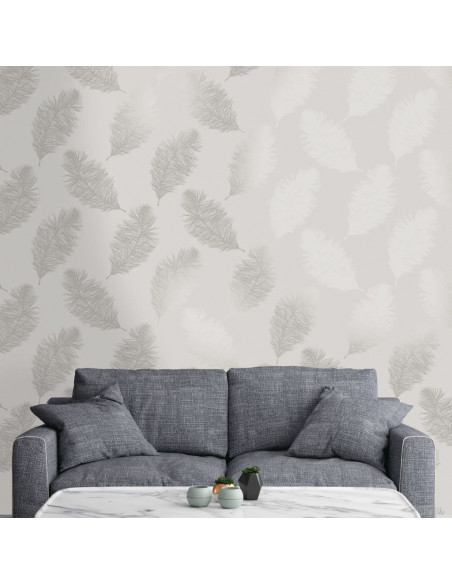 DUTCH WALLCOVERINGS Carta da Parati Fawning Feather Grigio Chiaro