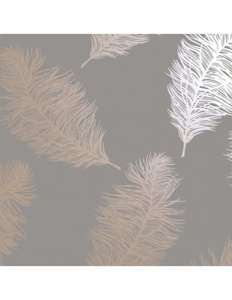DUTCH WALLCOVERINGS Carta da Parati Fawning Feather Grigio e Oro Rosa