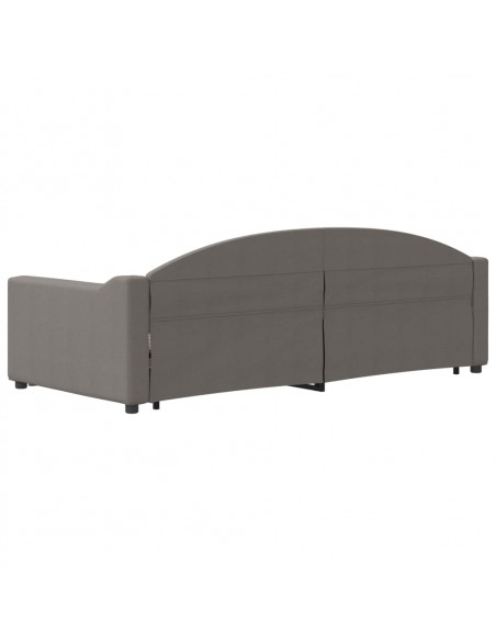 Divano Letto con Letto Estraibile Tortora 90x200 cm in Tessuto