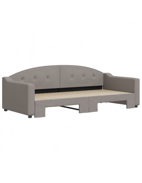 Divano Letto con Letto Estraibile Tortora 90x200 cm in Tessuto