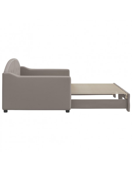 Divano Letto con Letto Estraibile Tortora 90x200 cm in Tessuto