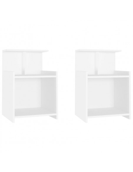 Comodini 2 pz Bianchi 40x35x60 cm in Legno Multistrato