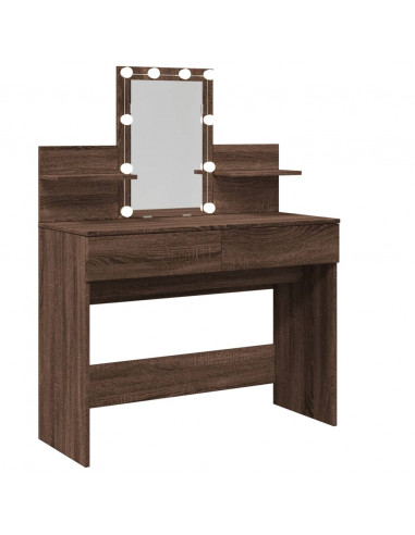 Toeletta con LED Rovere Marrone 100x40x130 cm