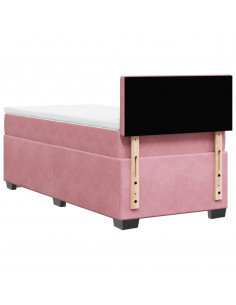 Giroletto a Molle con Materasso Rosa 90x200 cm in Velluto