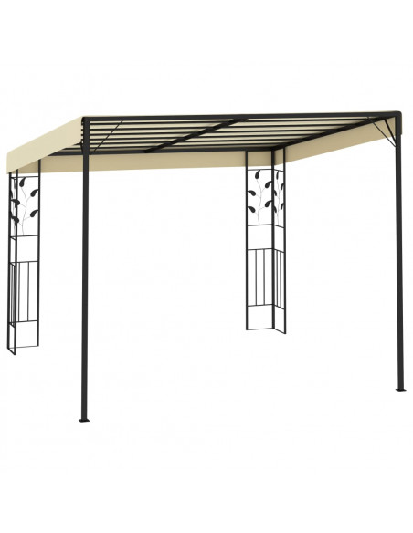 Gazebo a Parete 3x3x2,5 m Crema