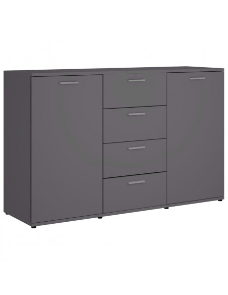 Credenza Grigia 120x35,5x75 cm in Legno Multistrato
