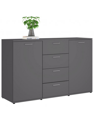 Credenza Grigia 120x35,5x75 cm in Legno Multistrato