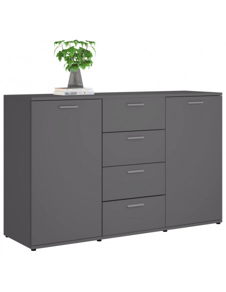 Credenza Grigia 120x35,5x75 cm in Legno Multistrato