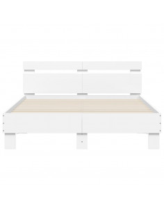 Giroletto con Testiera e LED Bianco 135x190 cm 2