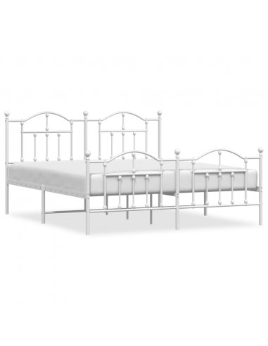 Giroletto con Testiera e Pediera Metallo Bianco 183x213 cm