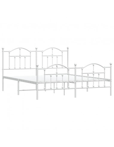Giroletto con Testiera e Pediera Metallo Bianco 183x213 cm