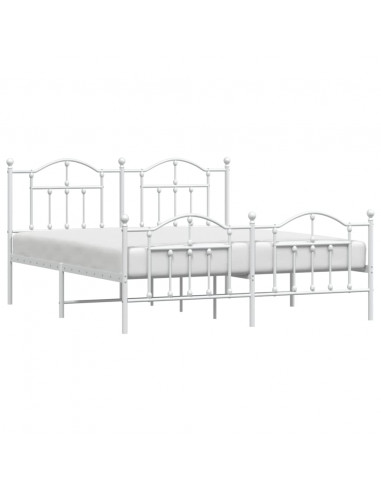 Giroletto con Testiera e Pediera Metallo Bianco 183x213 cm