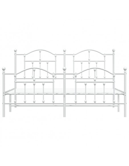 Giroletto con Testiera e Pediera Metallo Bianco 183x213 cm