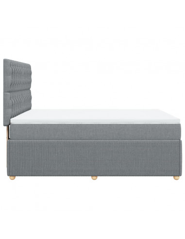 Giroletto a Molle con Materasso Grigio Chiaro 140x190cm Tessuto