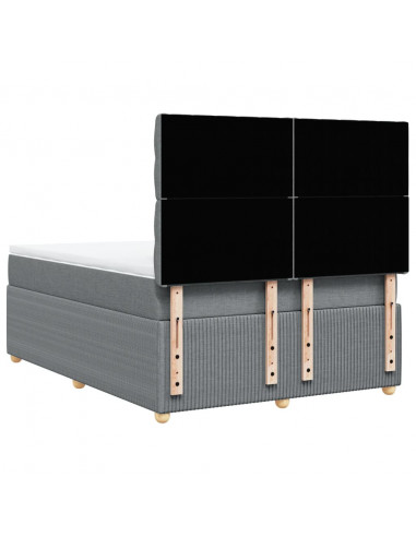 Giroletto a Molle con Materasso Grigio Chiaro 140x190cm Tessuto