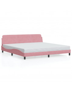 Giroletto con Testiera Rosa 200x200 cm in Velluto 2