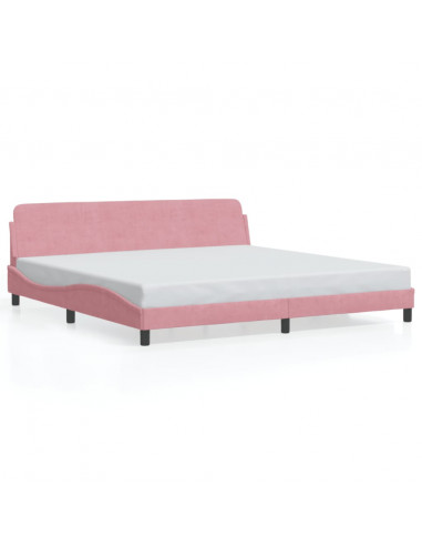 Giroletto con Testiera Rosa 200x200 cm in Velluto