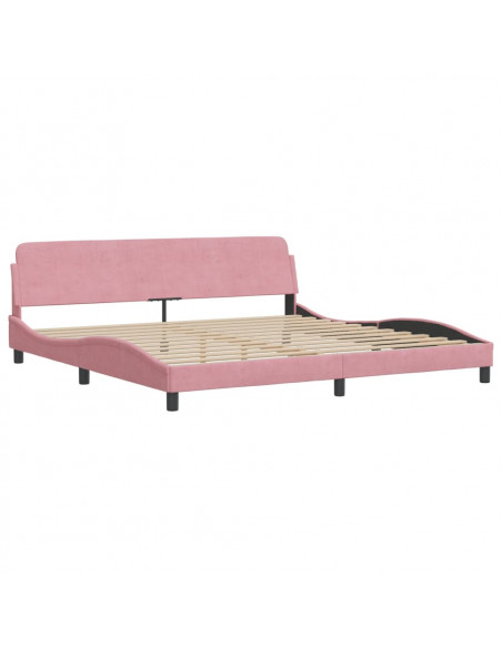 Giroletto con Testiera Rosa 200x200 cm in Velluto
