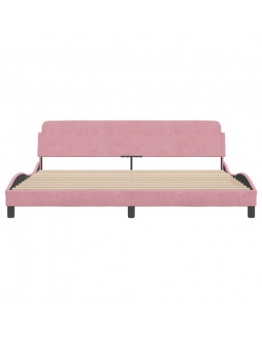 Giroletto con Testiera Rosa 200x200 cm in Velluto