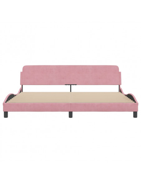 Giroletto con Testiera Rosa 200x200 cm in Velluto