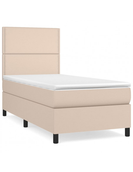 Giroletto a Molle con Materasso Cappuccino 100x200cm Similpelle