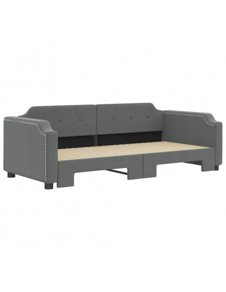 Divano Letto con Letto Estraibile Grigio Scuro 100x200 Tessuto