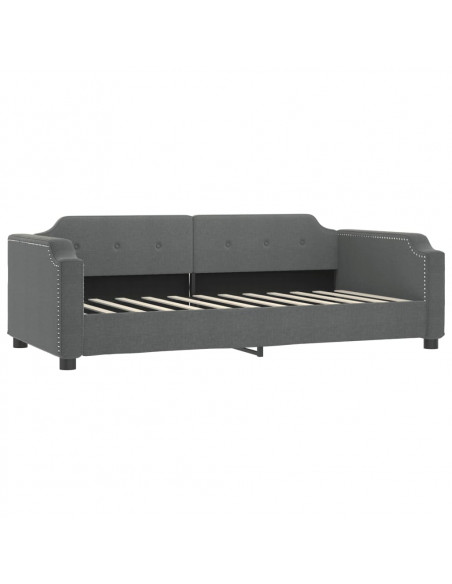 Divano Letto con Letto Estraibile Grigio Scuro 100x200 Tessuto