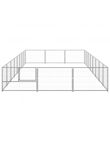 Gabbia per Cani Argento 24 m² in Acciaio