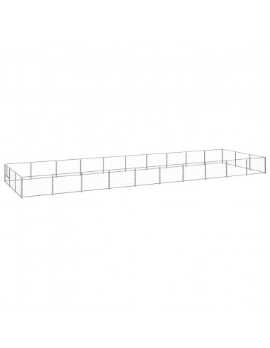 Gabbia per Cani Argento 30 m² in Acciaio