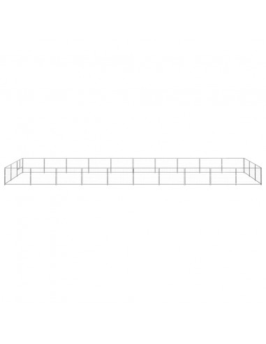 Gabbia per Cani Argento 30 m² in Acciaio