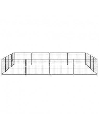 Gabbia per Cani Nera 16 m² in Acciaio
