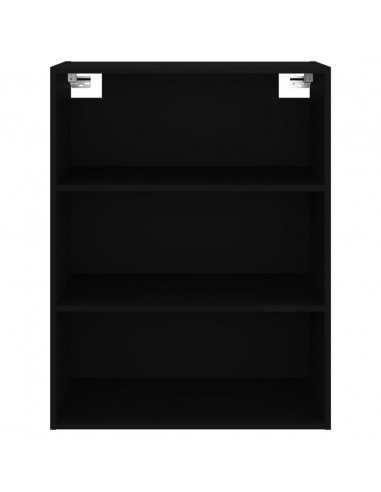 Armadietto Pensile a Parete Nero 69,5x32,5x90 cm