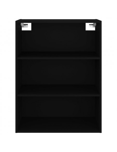 Armadietto Pensile a Parete Nero 69,5x32,5x90 cm